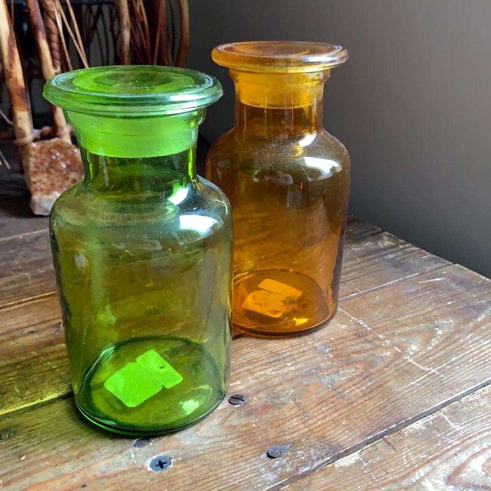 NWT 2 Apothecary Jars with glass lids - SOLD